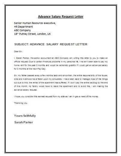 Write A Letter To Your Boss For Advance Salary