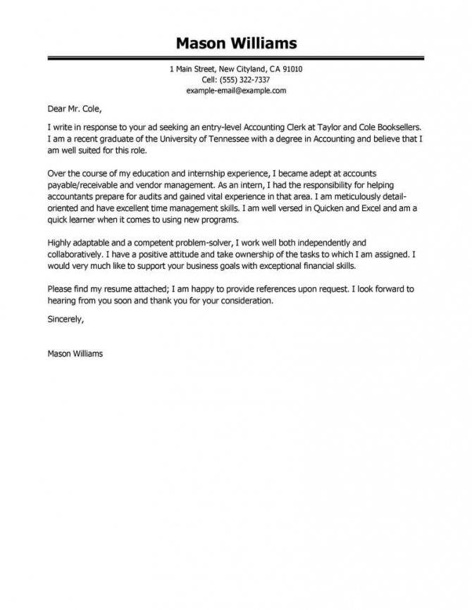 Best Accounting Clerk Cover Letter Examples