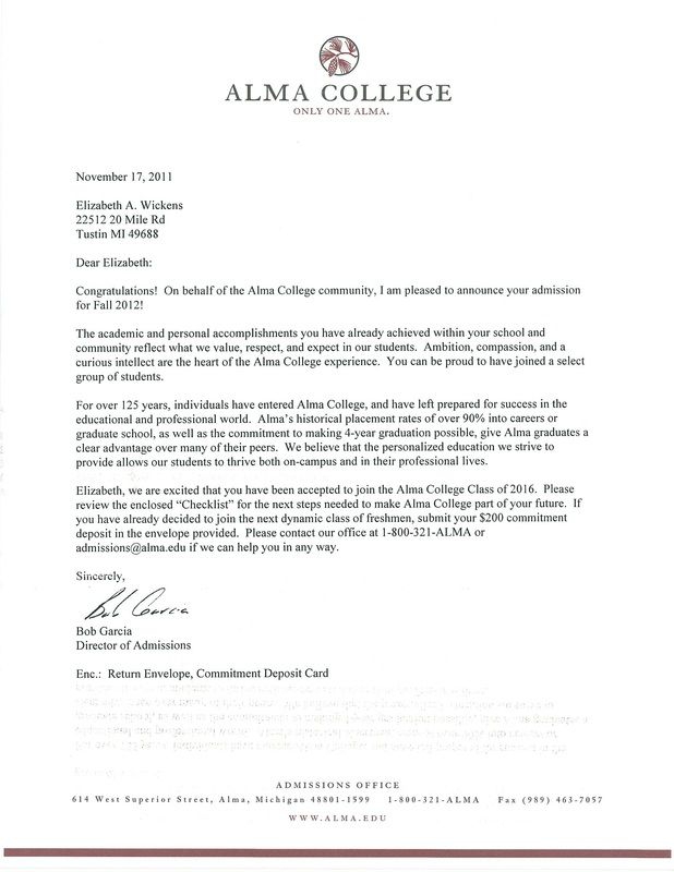 College Admission Acceptance Letter – Gotilo