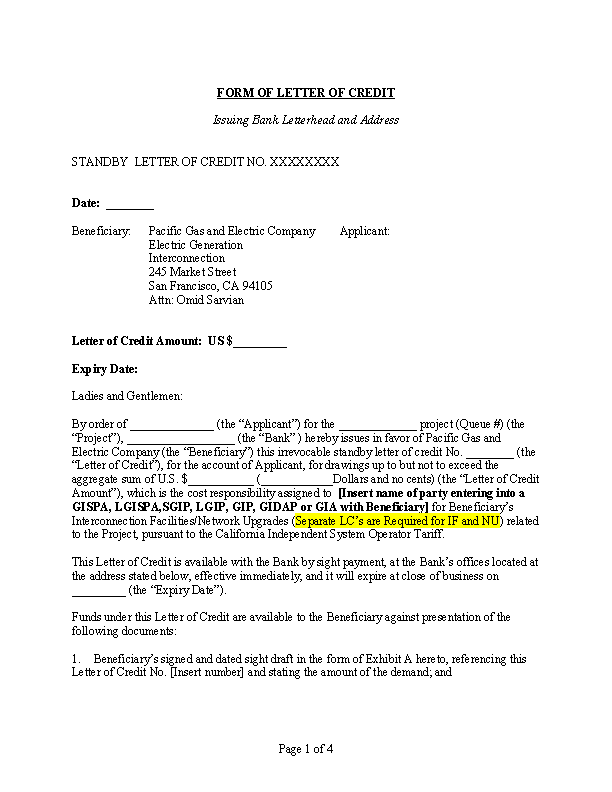 Credit Reference Letter From Utility Company