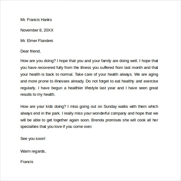Free  Friendly Letter Templates   Samples In Ms Word