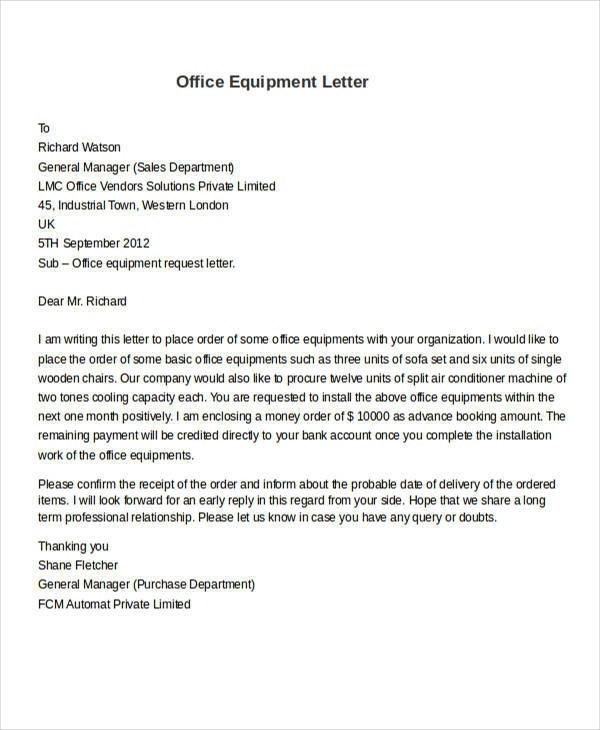 Free  Requisition Letter Samples In Pdf