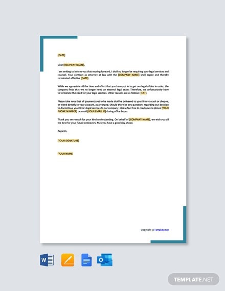 Free Attorney Termination Letter Template