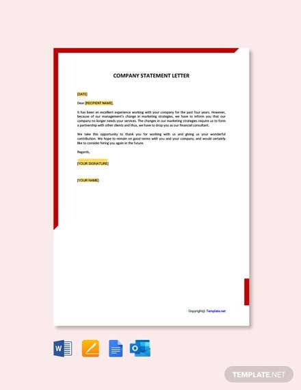 Free Company Statement Letter Template