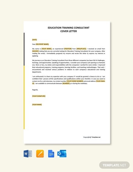 Free Education Training Consultant Cover Letter