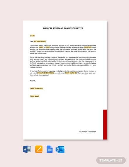 Free Medical Assistant Thank You Letter Template
