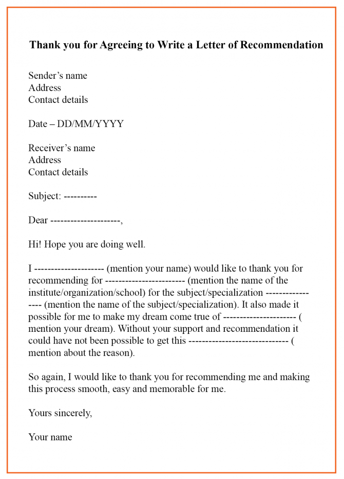 Free Sample Of Thank You Letter Template For Recommendation Free Sample Of Thank You Letter Template For Recommendation