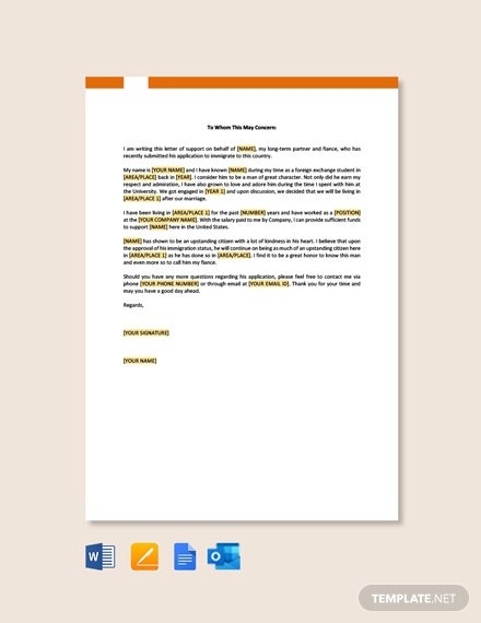 Free Sample Relationship Letter For Immigration Template