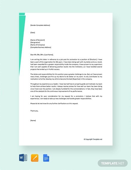 Free Self Promotion Recommendation Letter Template