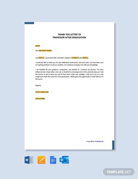 Free Thank You Letter To Professor After Graduation Template
