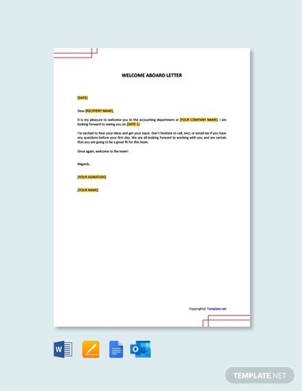 Free Welcome Aboard Letter Template