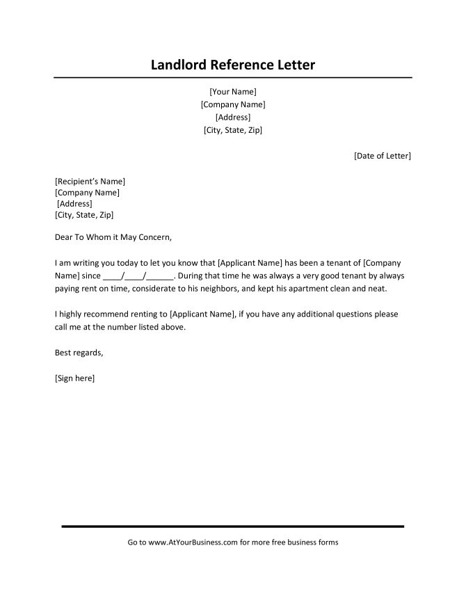 Gratis Rental Reference Letter From Employer