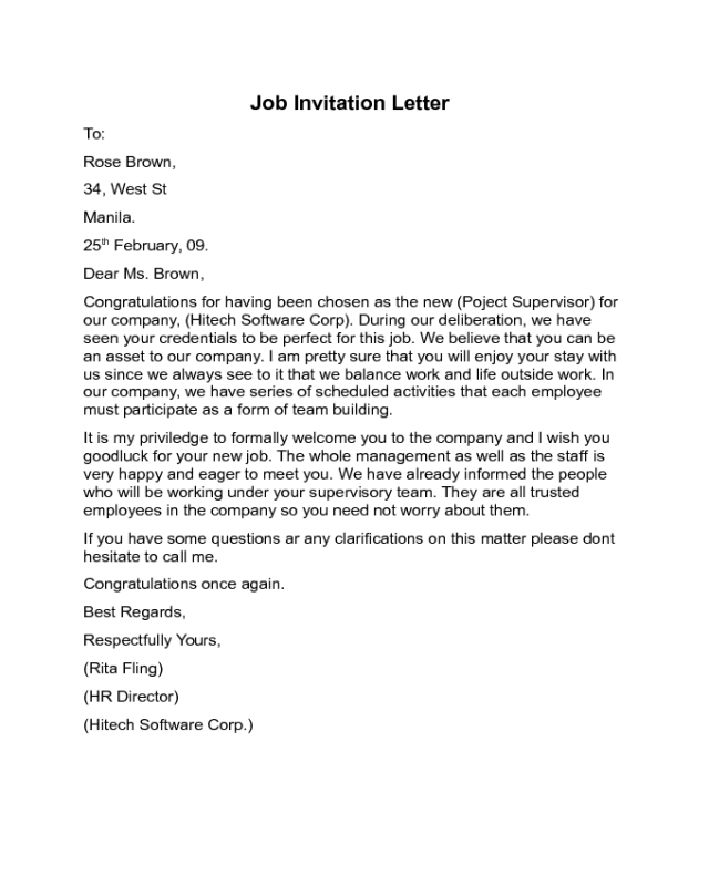 Job Invitation Letter - Gotilo