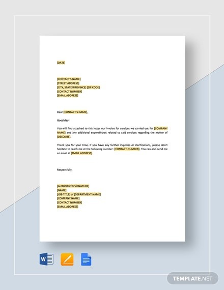 Letter To Customer Invoice Attached Template