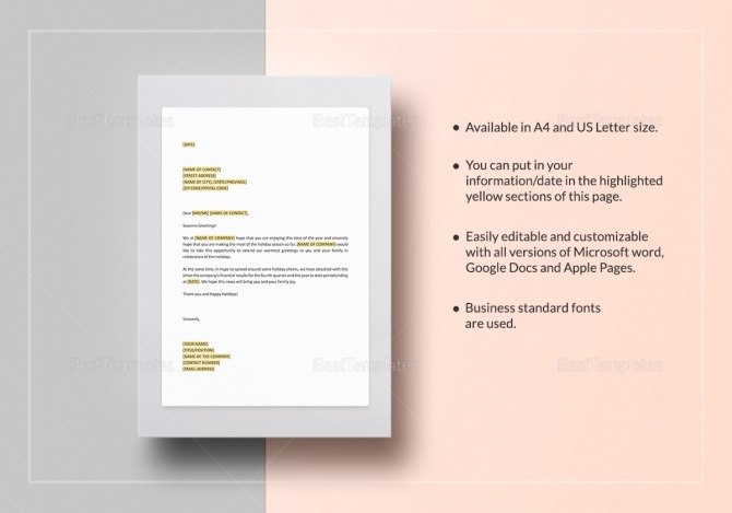 Letter To Stockholders Holiday Template In Word Google Docs Letter To Stockholders Holiday Template In Word Google Docs