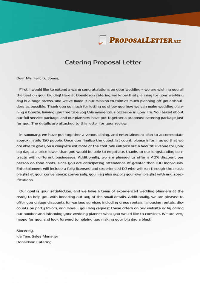Need Help To Write Catering Letter Proposal See These Samples And