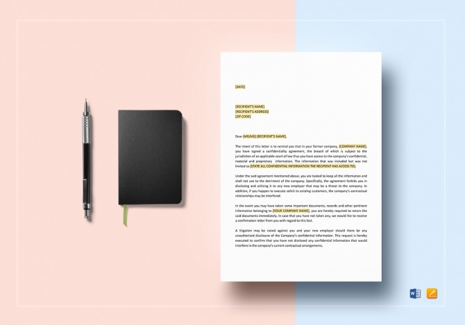 Reminder Letter Confidentiality Letter Or Former Letter Template Reminder Letter Confidentiality Letter Or Former Letter Template