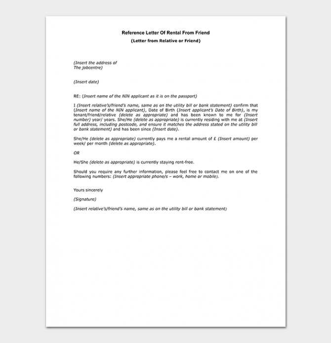Rental Reference Letter How To Write With Format And Samples