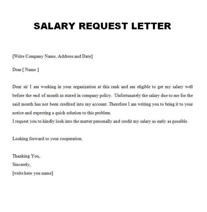 Sample Letter Asking Employer To Pay For Education   Salary Request Letter 8 