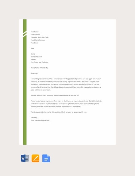 Simple Application Letter Examples