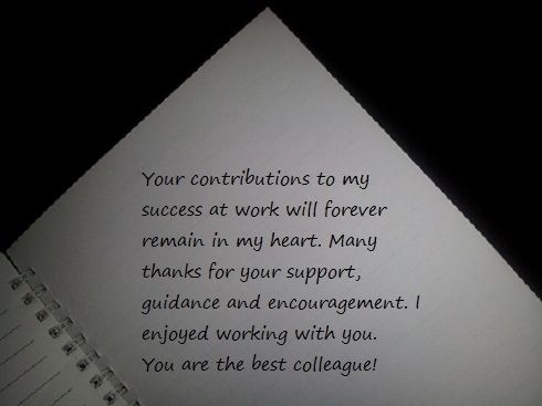 Thank You Notes And Appreciation Messages For A Colleague