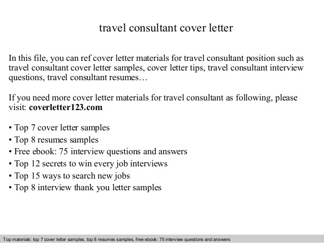 Travel Consultant Cover Letter