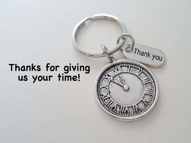 Volunteer Appreciation Gifts  Thank You Tag   Silver Clock