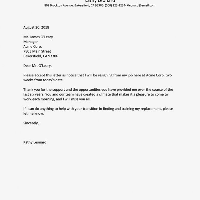 Professional Resignation Letter - Gotilo