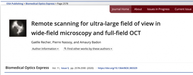 Congratulations Amaury Article Published In Biomedical Optics