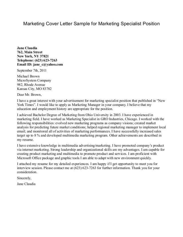 Cover Letter For Internship  Cover Letter For Internship