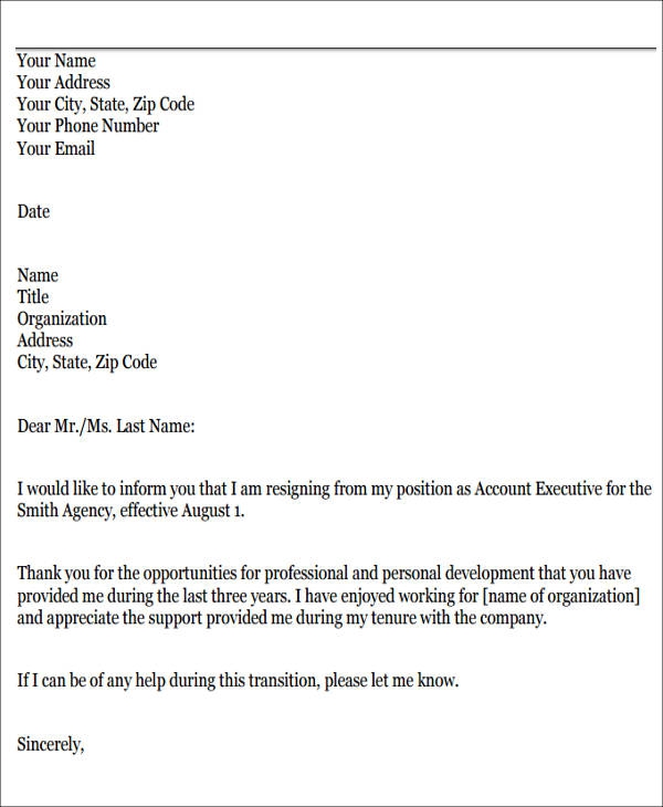 Free Sample Resignation Letters For Personal Reasons In Pdf Free Sample Resignation Letters For Personal Reasons In Pdf