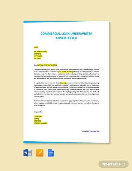 Free Commercial Loan Underwriter Cover Letter Template