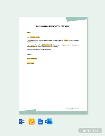 Free Doctor Appointment Letter For Work Template