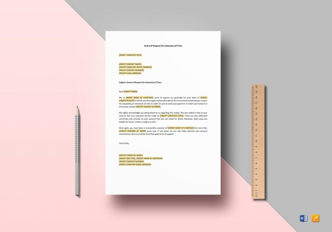Grant Of Request For Extension Of Time Template In Word  Apple Pages