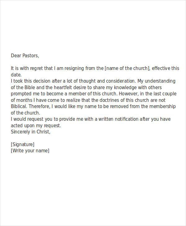 Image Result For Sample Letter Of Leaving Church As Members