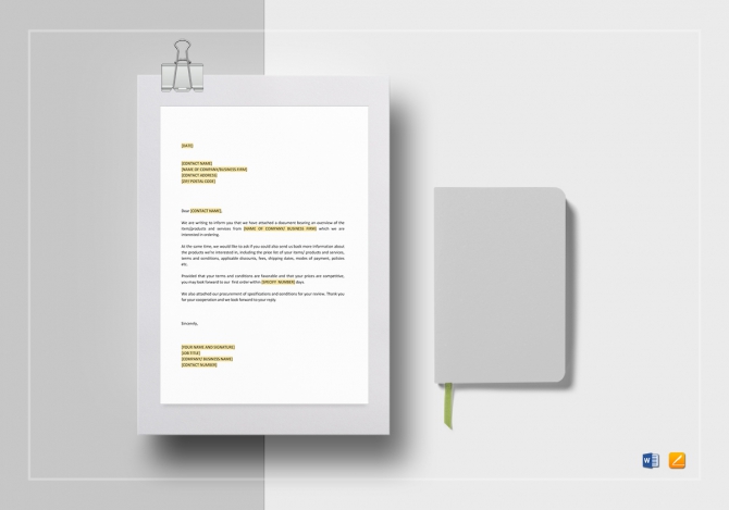 Request For Information In Advance Of Purchase Order Template In