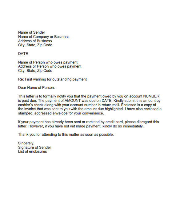 Outstanding Payment Letter Gotilo