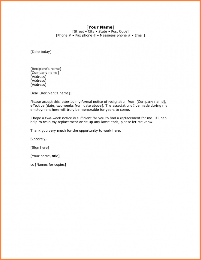 You Can See This New Resignation Letter Sample For Company