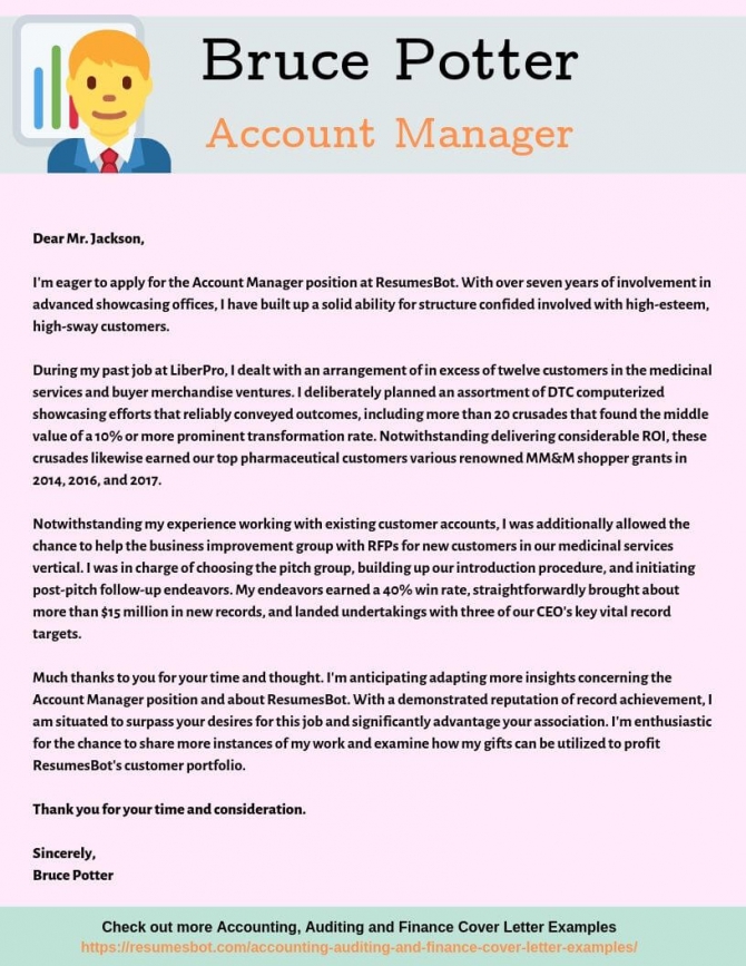 Account Manager Cover Letter Samples   Templates Pdfword