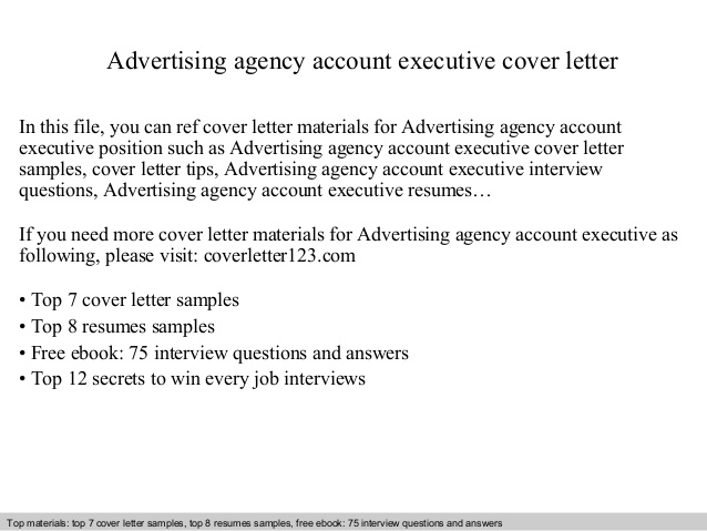 Advertising Agency Account Executive Cover Letter