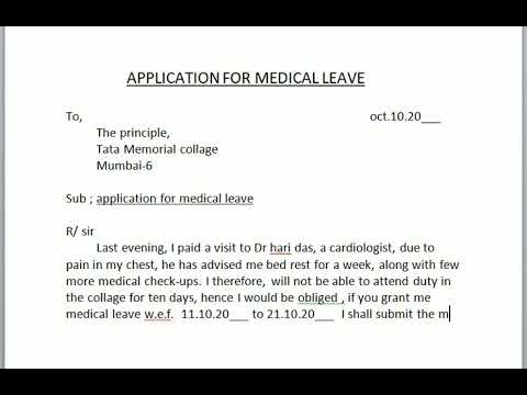 Application For Medical Leave