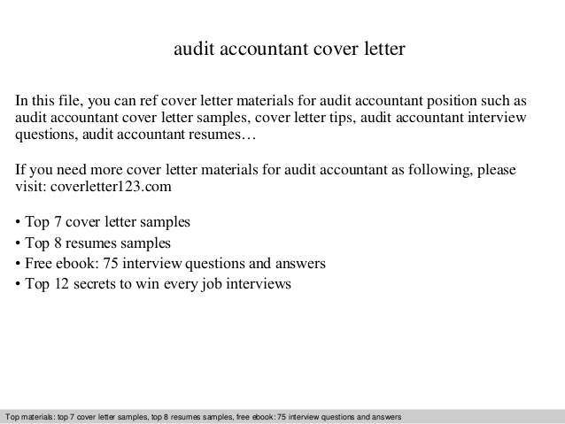 Audit Accountant Cover Letter