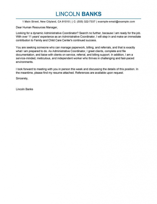 Best Social Services Administrative Coordinator Cover Letter