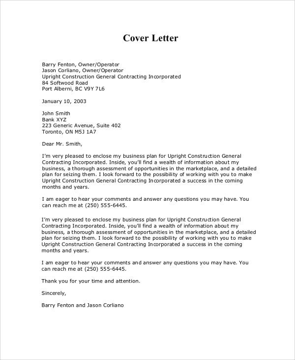 Business Plan Cover Letter Beautiful  Sample Business Proposal