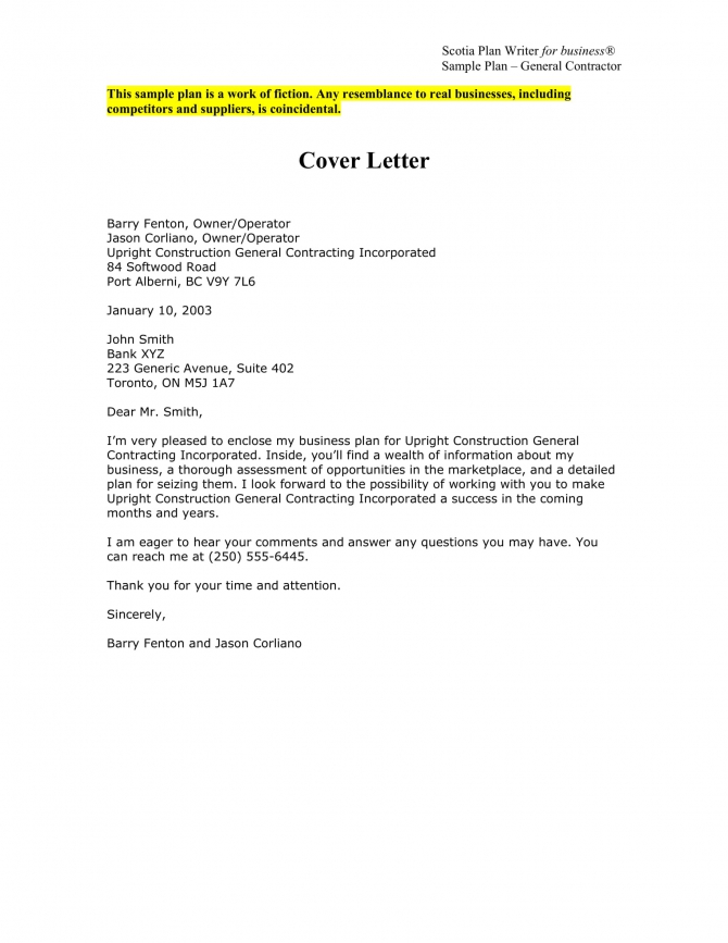 Business Proposal Cover Letter Examples
