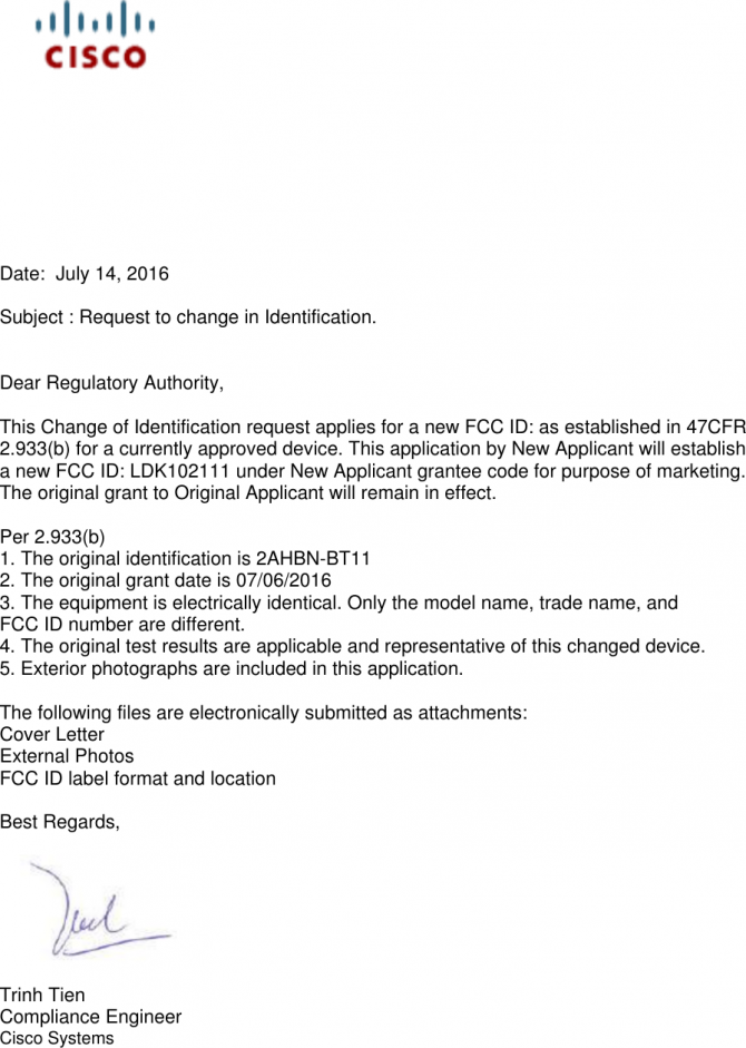Cisco Virtual Beacon Cover Letter Status Report Cisco Systems