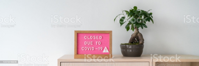Closed Sign At Retail Store Business Banner Pink Cute Felt Letter