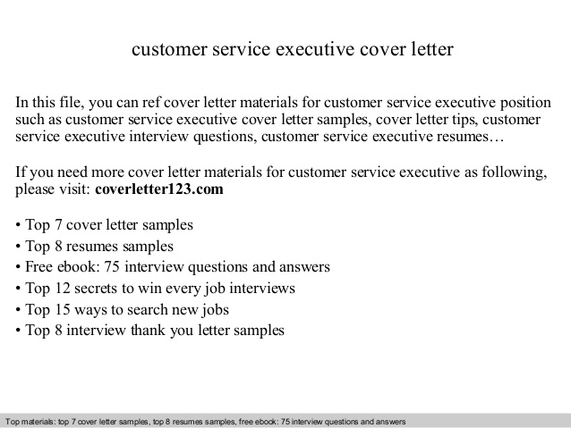 Customer Service Executive Cover Letter