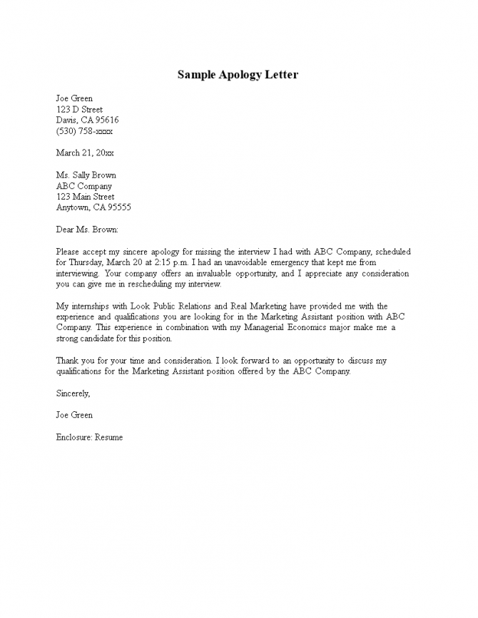 Formal Apology Letter To Client