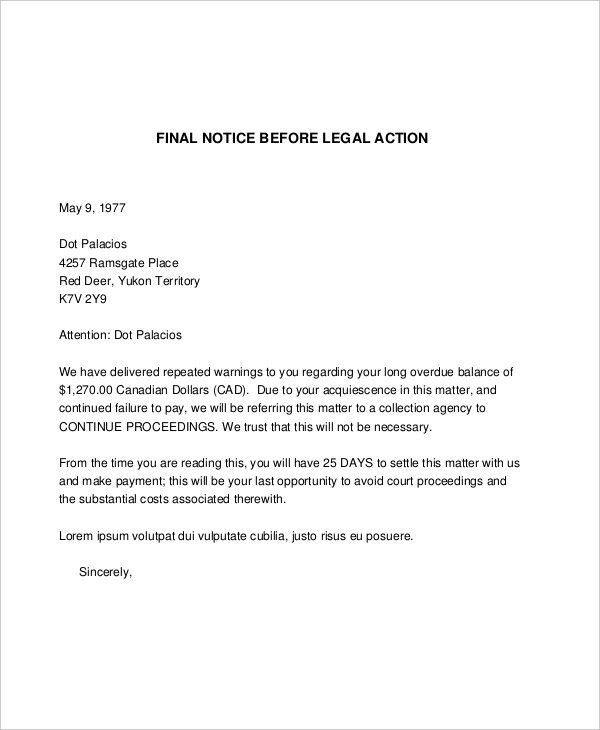 How To Write A Final Notice Letter